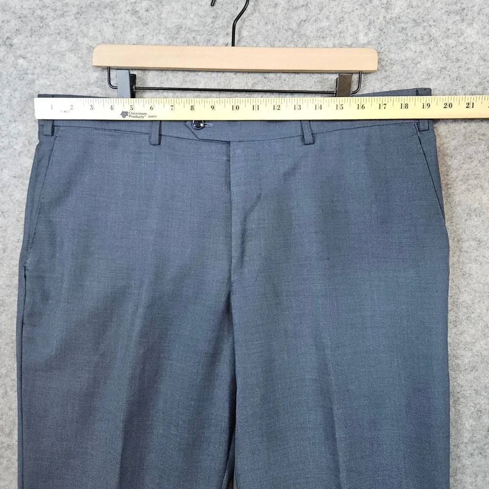 Bianco Berioni Vitale Barberis Canonico Blue/Gry 2-Pc Wool/Silk 44L 39x29.5 FLAW